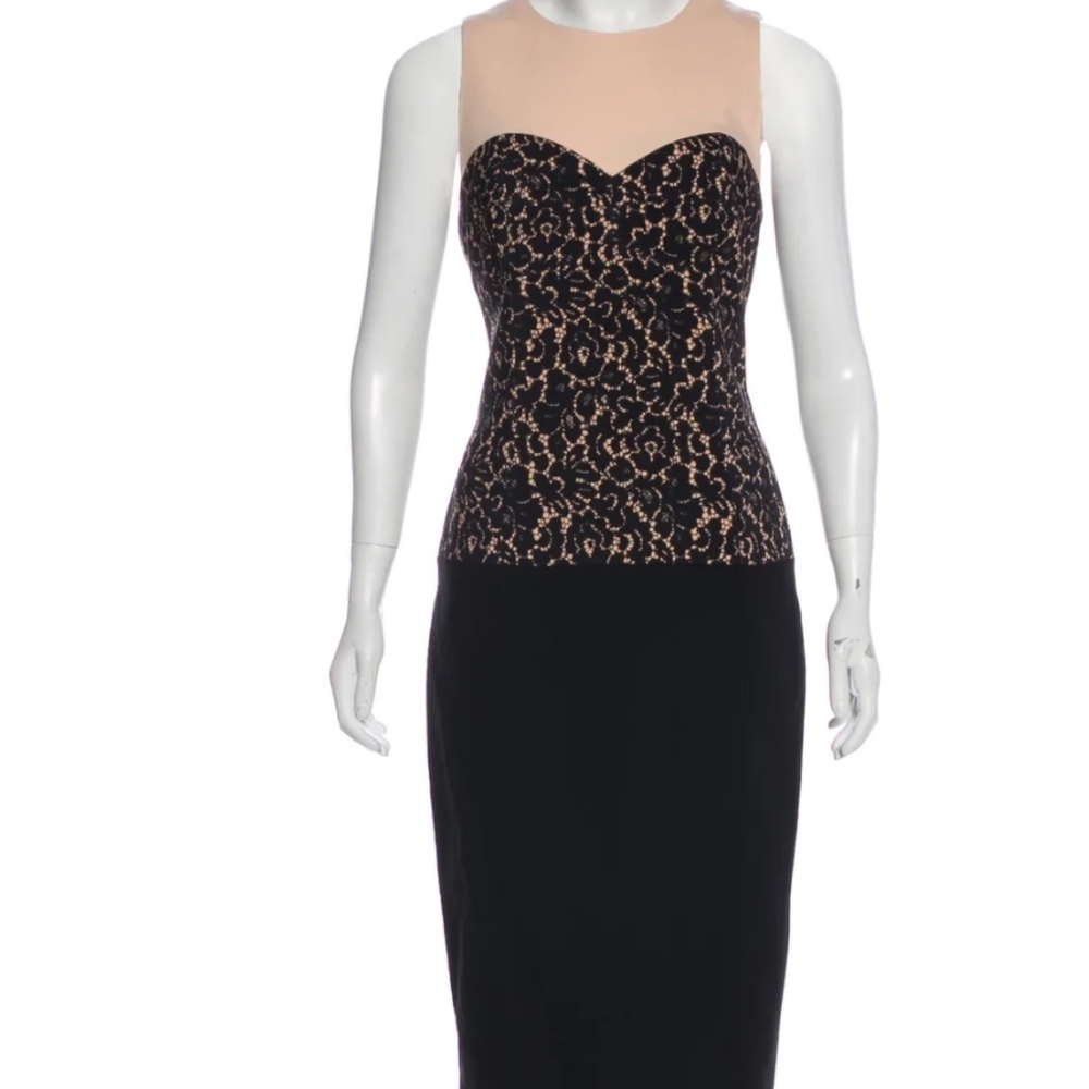 Michael Kors Women's Size 4 Black Nude Midi Dress